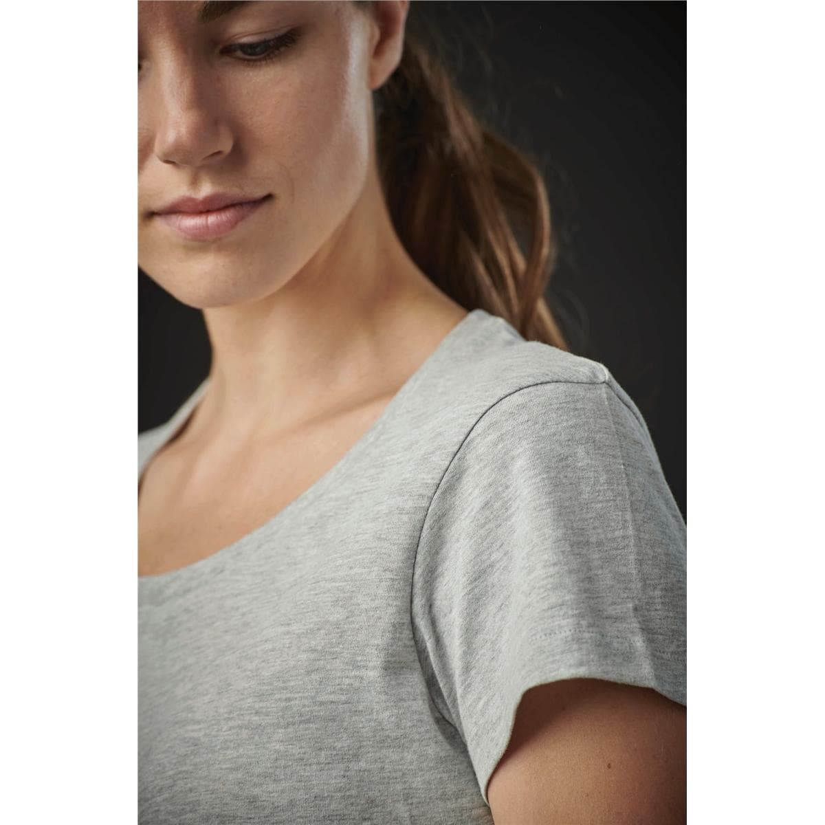 WOMEN'S TORCELLO CREW NECK TEE DENIM HEATHER-3XL