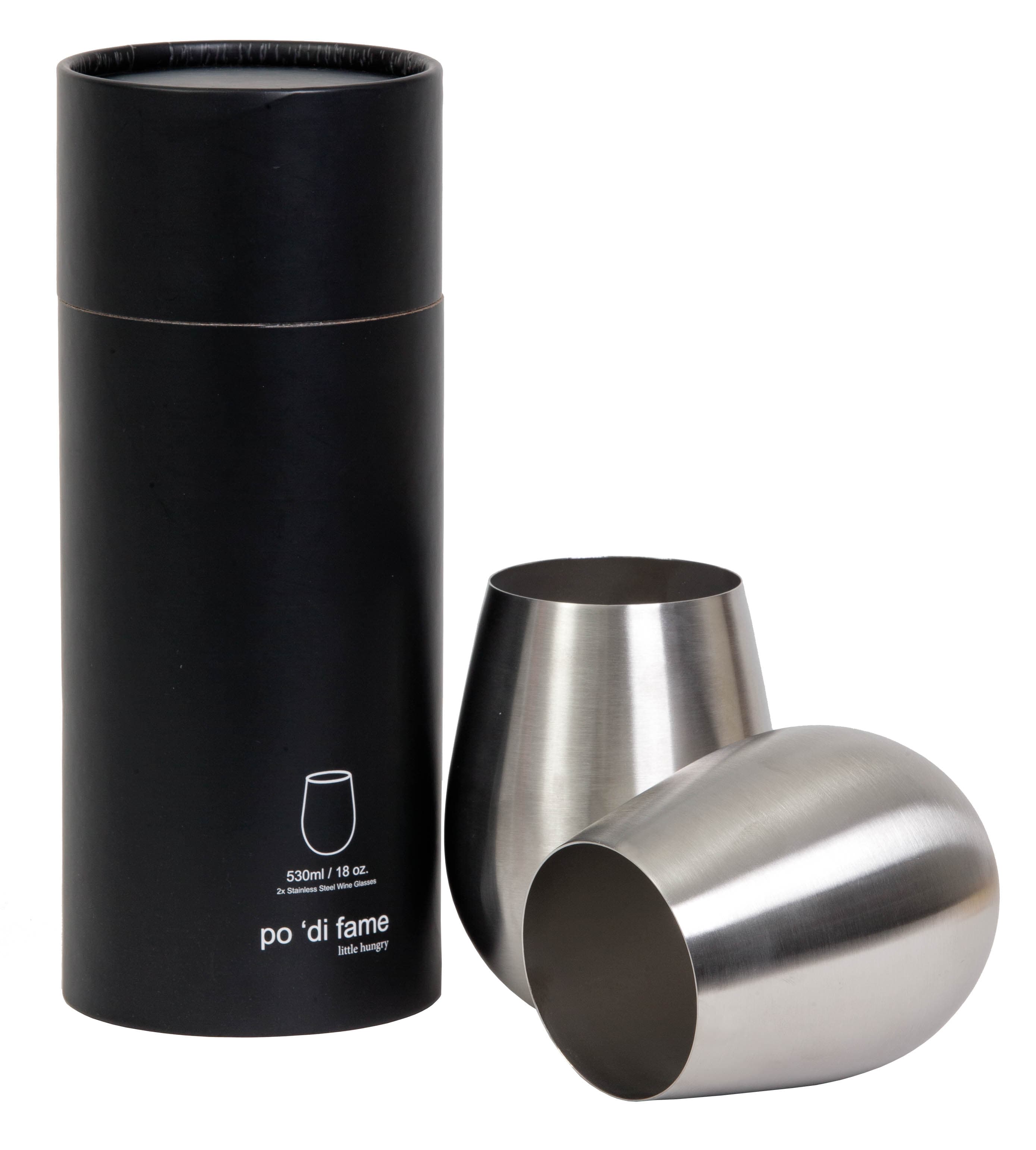 Stemless Stainless Steel Wine Glass Set