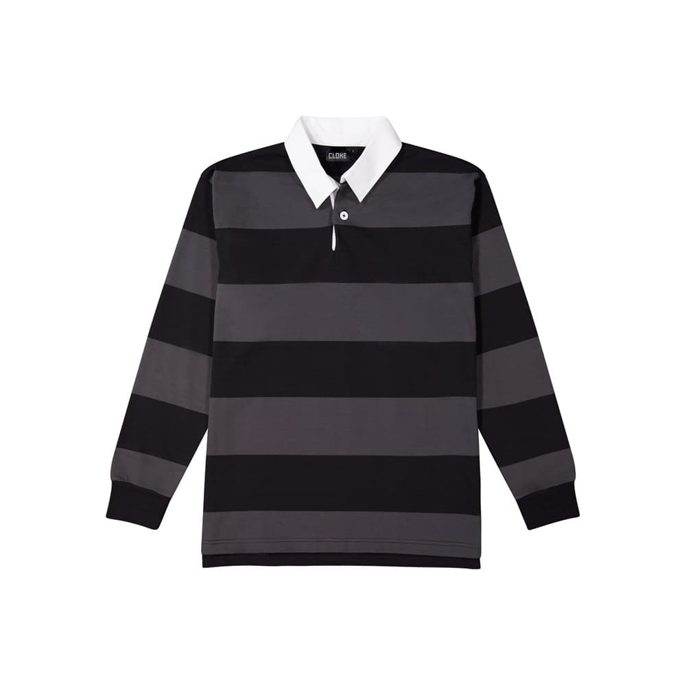 Striped Rugby Jersey Charcoal/Black